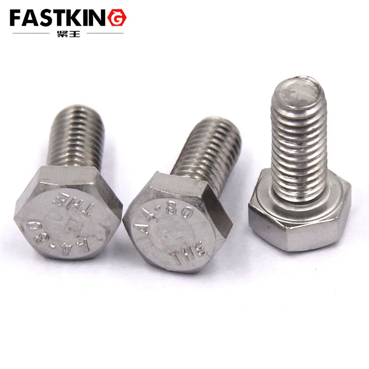 SS316L A4-80 stainless steel screws M6 M8 M10 M12 M14 M16 hexagon fit bolts and nuts DIN933
