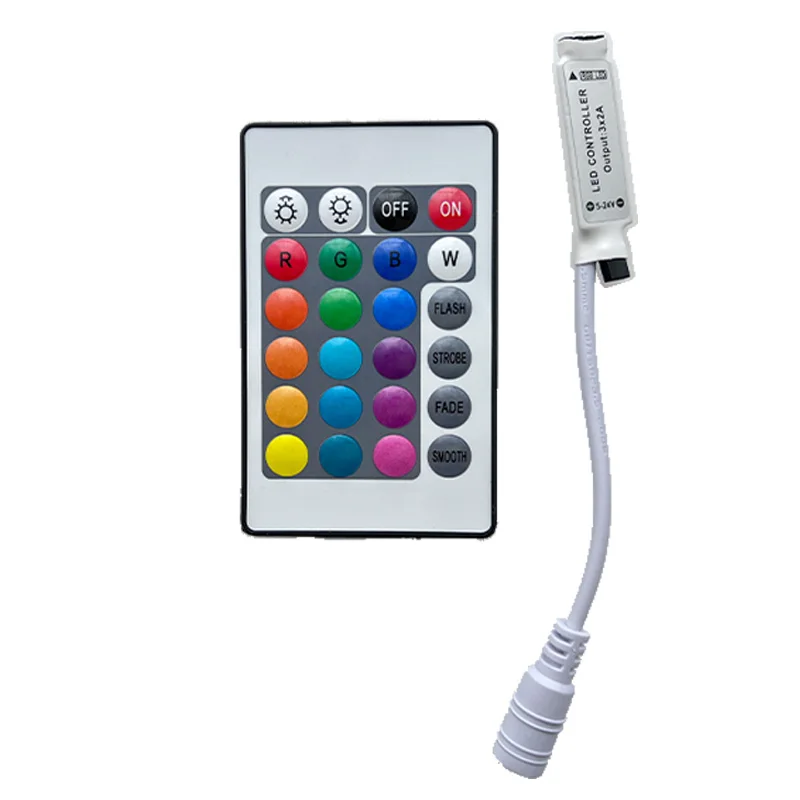 Okystar LED Strips DC 12V IR Remote Controller Dimmer 24 keys for SMD 3528 5050 RGB LED Strip