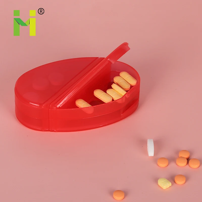 Hot Selling Heart-Shaped Smart Pill Box Portable Oval Tablet Container Innovative Pill Storage Case