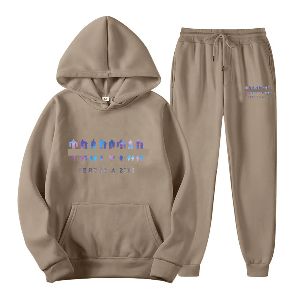 Custom Sportswear Unisex Hoodie and Sweat Pants Set Polyester Cotton Cheap Hoodie Set Men Jogging Two Piece Set Hoodie