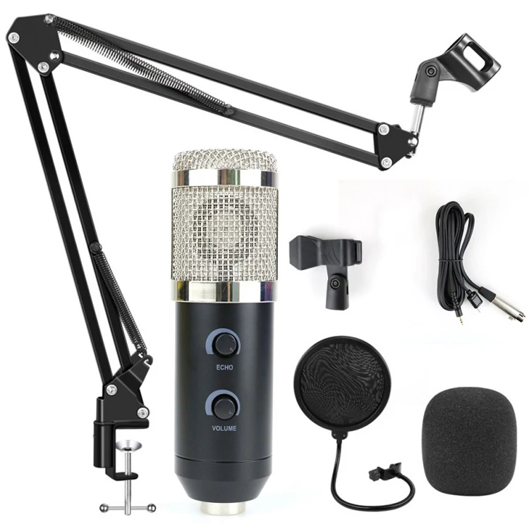 High sensitivity bm 200 podcast studio recording electret condenser microphone pc on live professional set