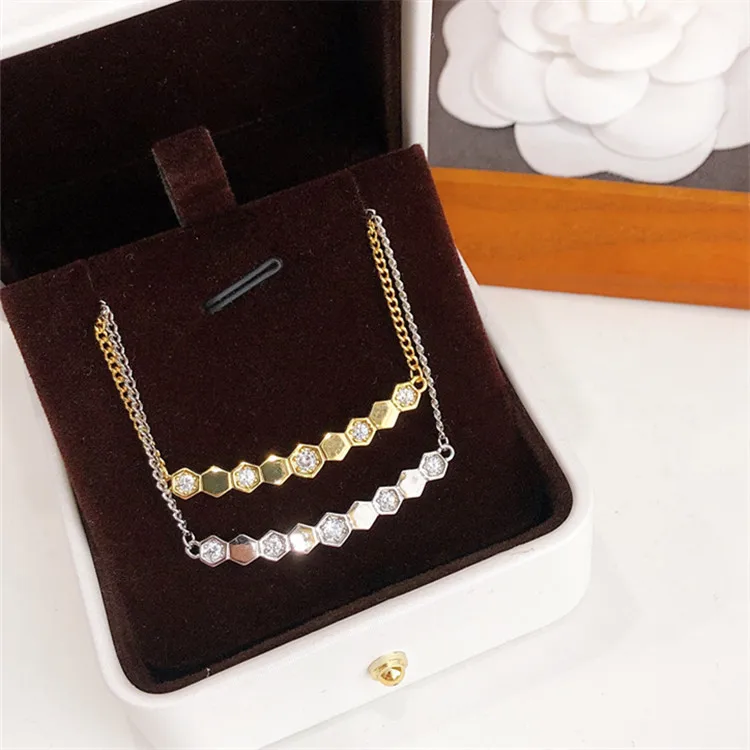 Honeycomb diamond necklace for women high sense jewelry gift fashion Korean gold-plated collarbone chain new product wholesale