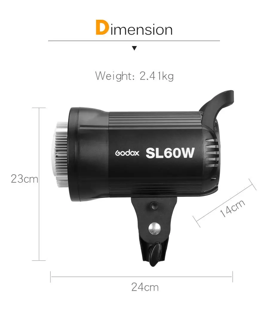 Светодиодная лампа для видеосъемки Godox SL60W белая версия непрерывный свет Bowens с цветными фильтрами Fiver