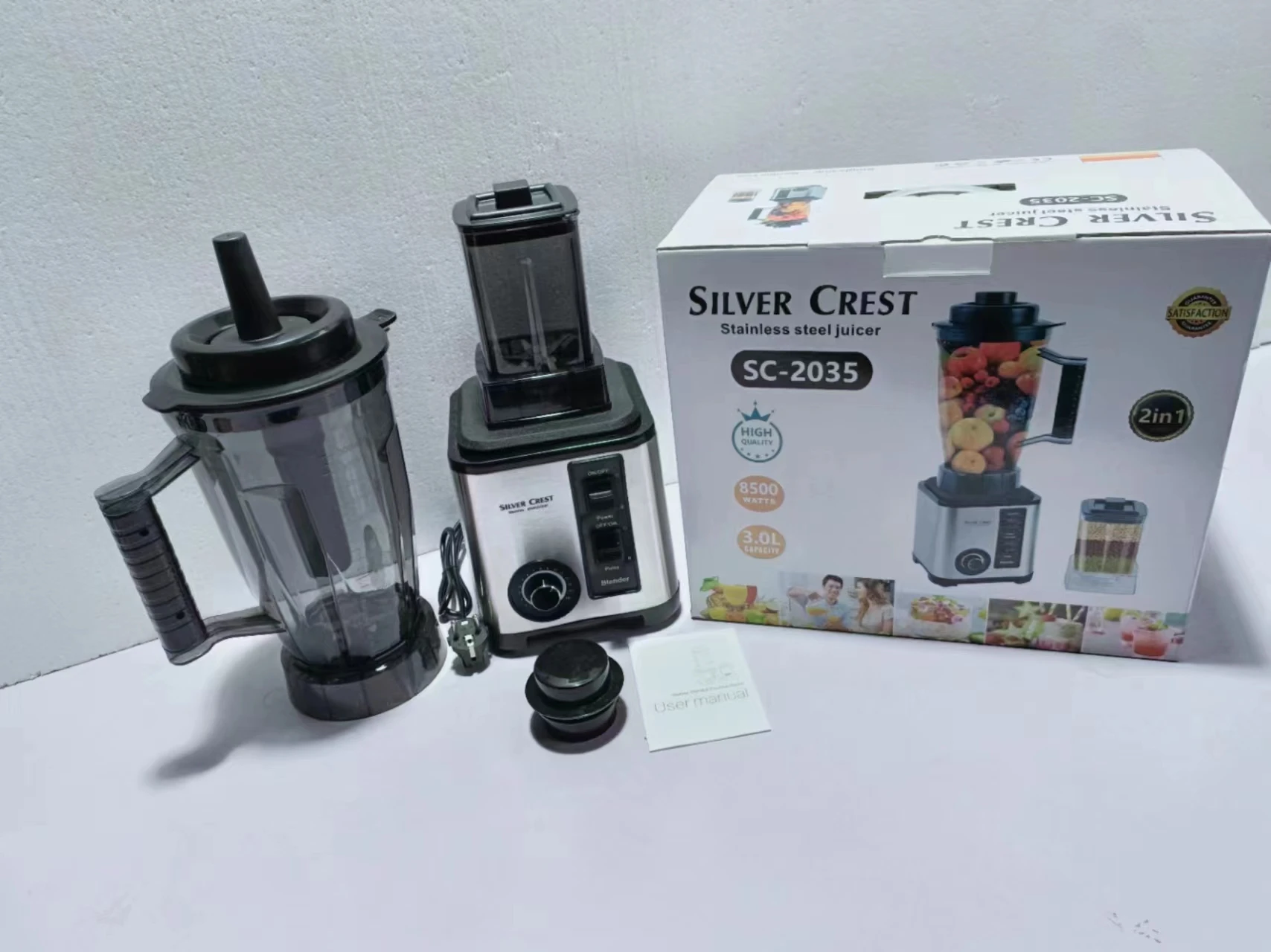 Кухонный Sc-2035 8500 Вт 2 в 1 профессиональный настольный коммерческий смеситель мощный Серебряный