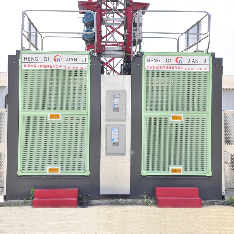 HengQi Good Quality Building Single And Double Cages Building Material Hoist Lift
