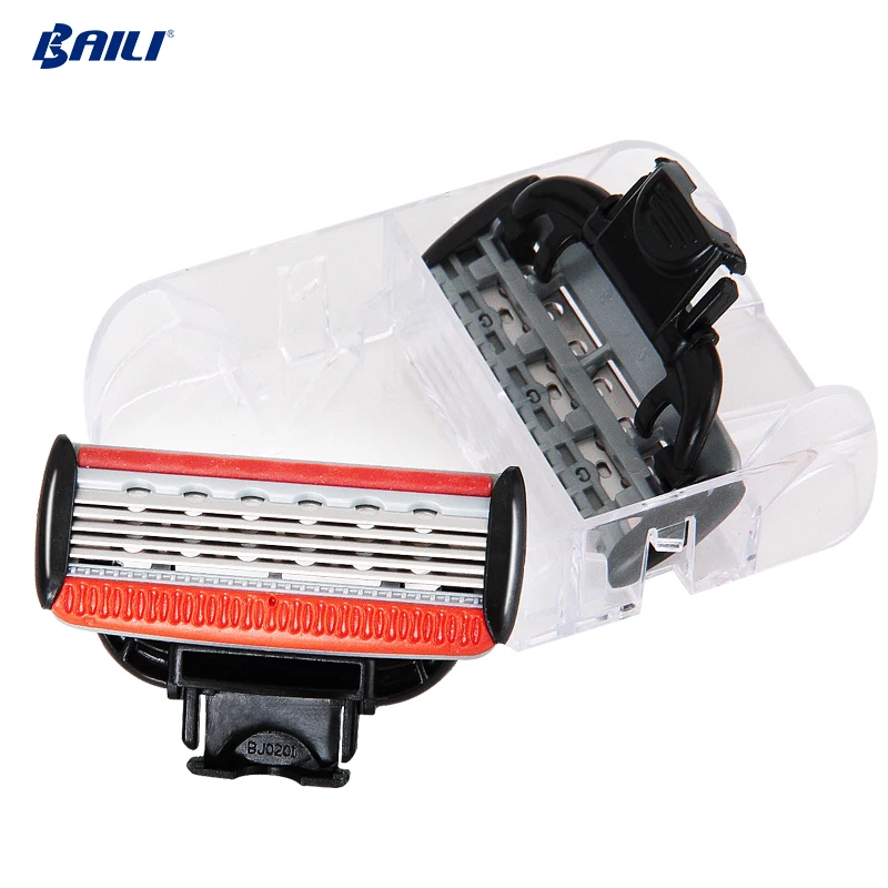 BAILI stainless steel shaver razor refill 5 blades cartridges shaving custom logo razor the razor for men