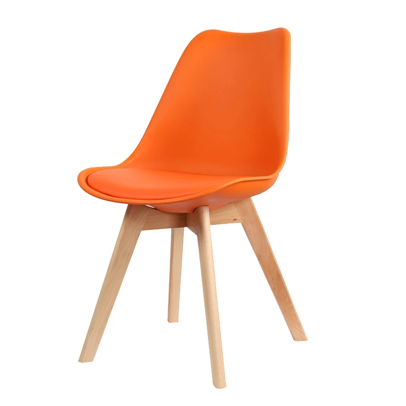 
Hot-sales Modern style Pretty plastic chair with PU cushion and wood legs PP Dining room/Living room furniture SC-133A 