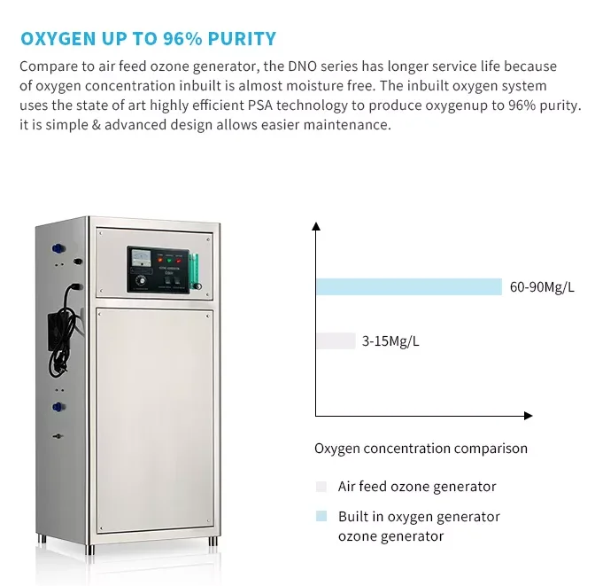 10 g commercial oxygen feeding ozone generator sewage treatment plant ozone water purifier