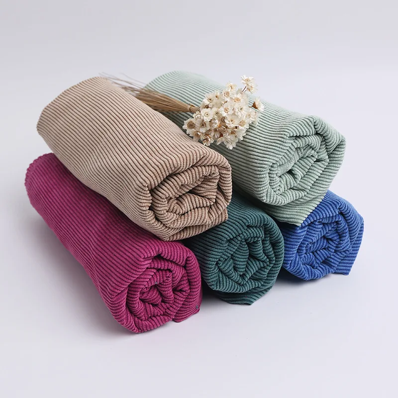 Customized 11 Wales 100% Cotton 280GSM Corduroy Fabric Instock For Hat Coat Shirt Dress Trousers Jacket Garment