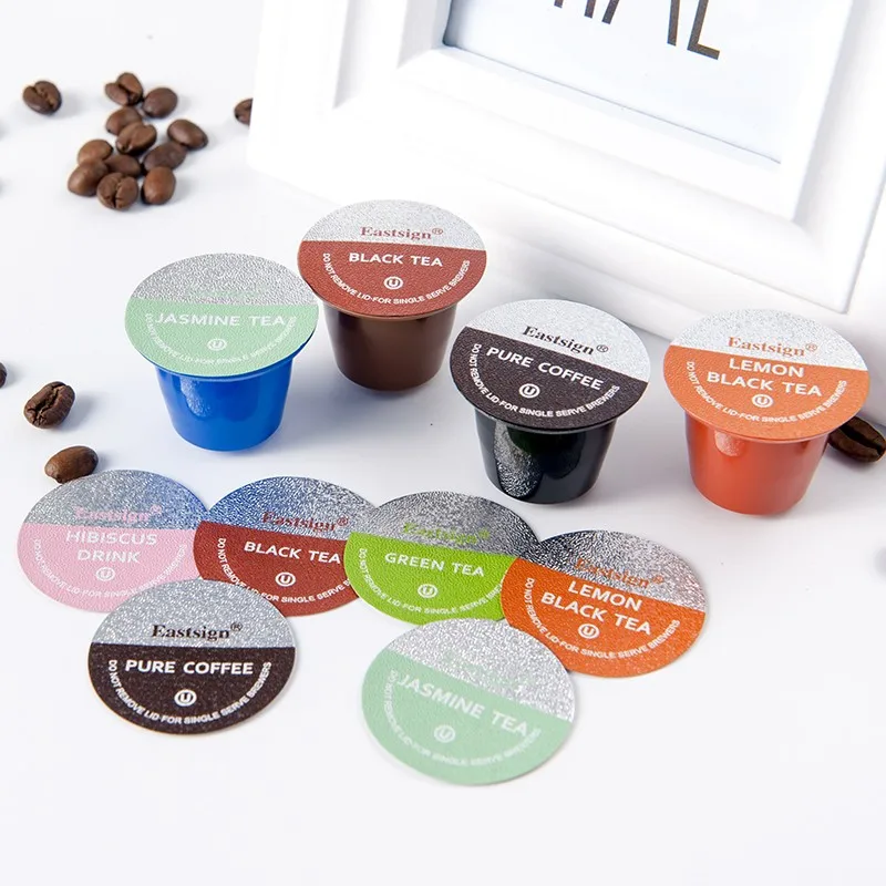 Lucky Time Disposable Custom Compatible  Nespresso Aluminum Foil Empty Coffee Capsule with Lids