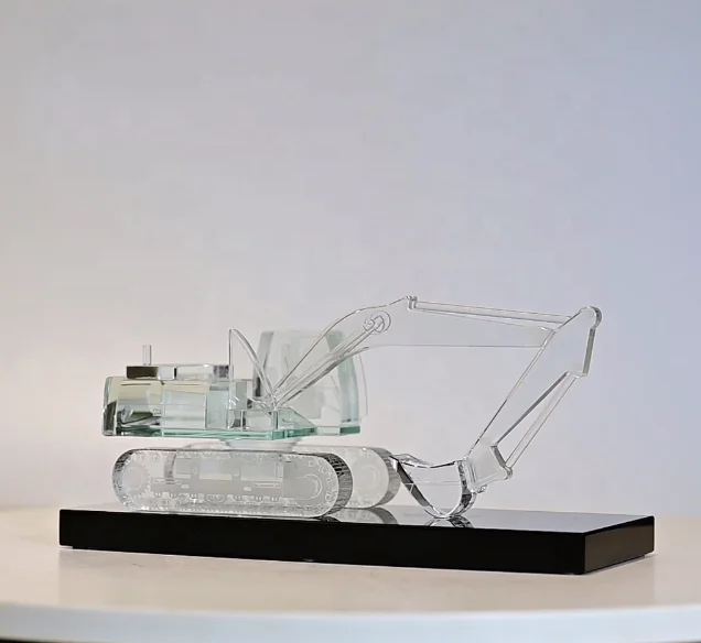 Noble New Design Custom Crystal 3D Model Crystal Excavator Model as Business Souvenir Gifts