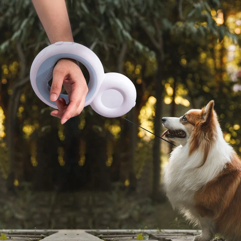 Custom Logo Heavy Duty Lead Strap Pet USB Charging Automatic Retractable Hands Free Dog Leash