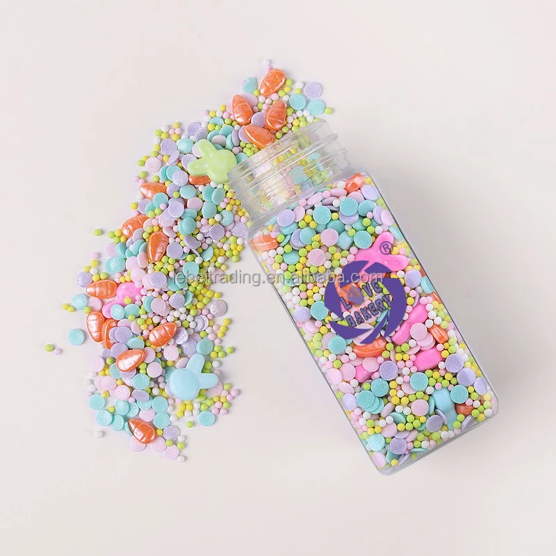 Easter Edible Rabbit Cake Candy Wholesale Sugar Sprinkles Cake Decoration Cake Sprinkles Sugar Beads Vermicell Mix for Pastry