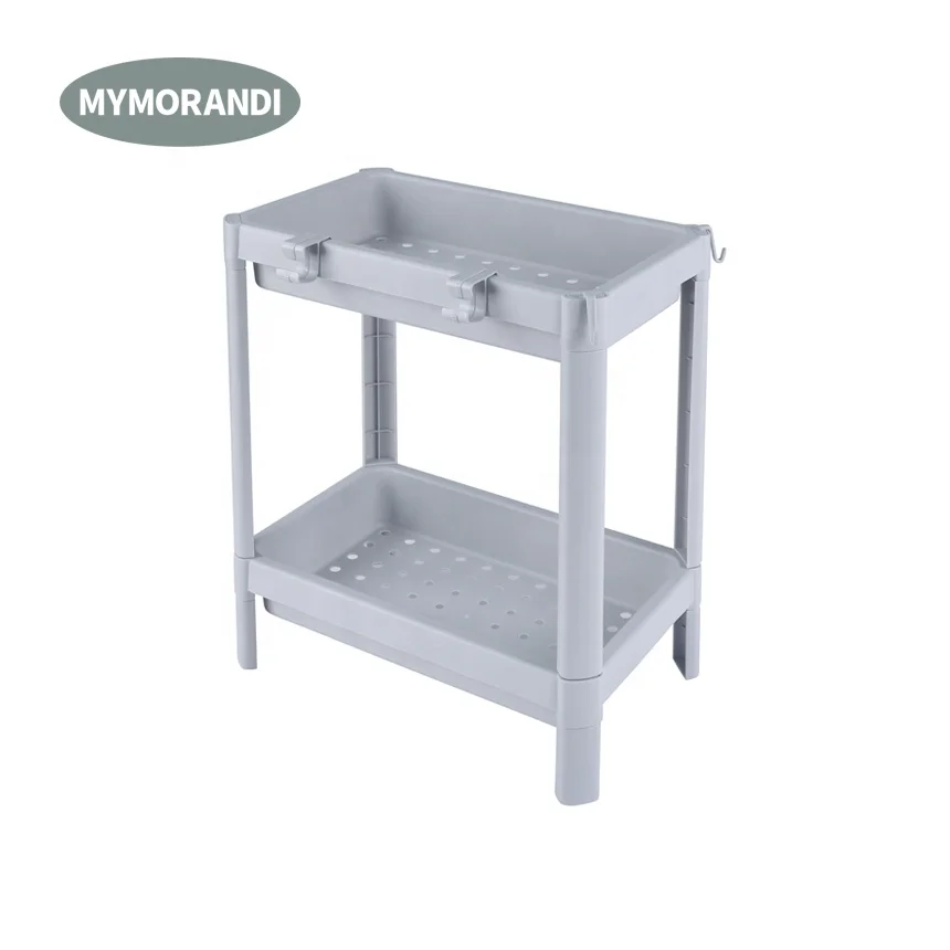 2 уровня пластиковый стеллаж для хранения Организатор стеллажи душевая полка для кухни, ванной, прачечная