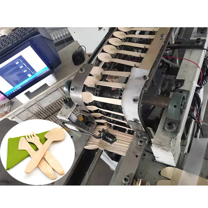 Disposable wooden tableware production line, birch wood spoon machine.