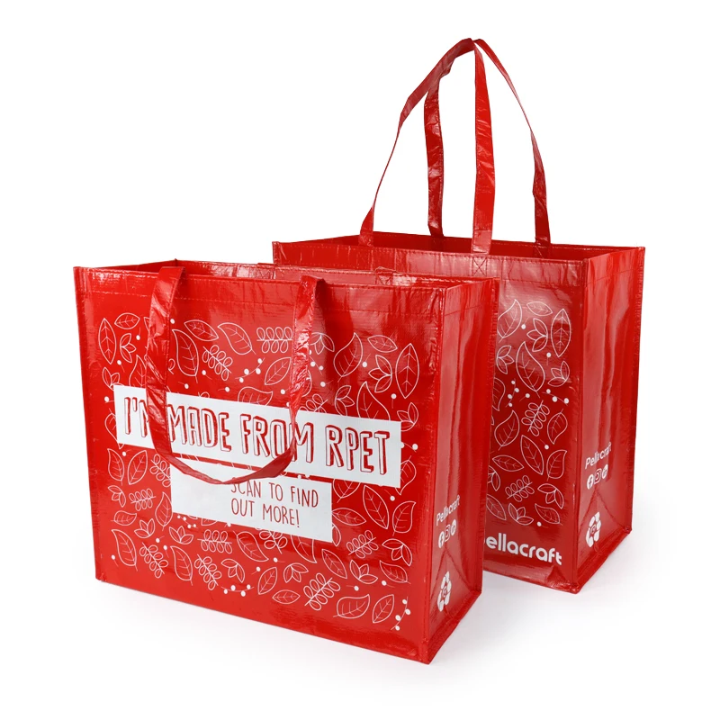 Wholesale Custom Eco-Friendly RPET Non-Woven Tote Bag Fabric PP Woven Recyclable Laminated for Packaging Promotion Shopping