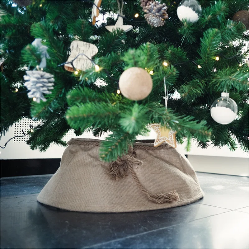 Customized pattern classic snowflake reindeer floral knit Christmas tree skirt