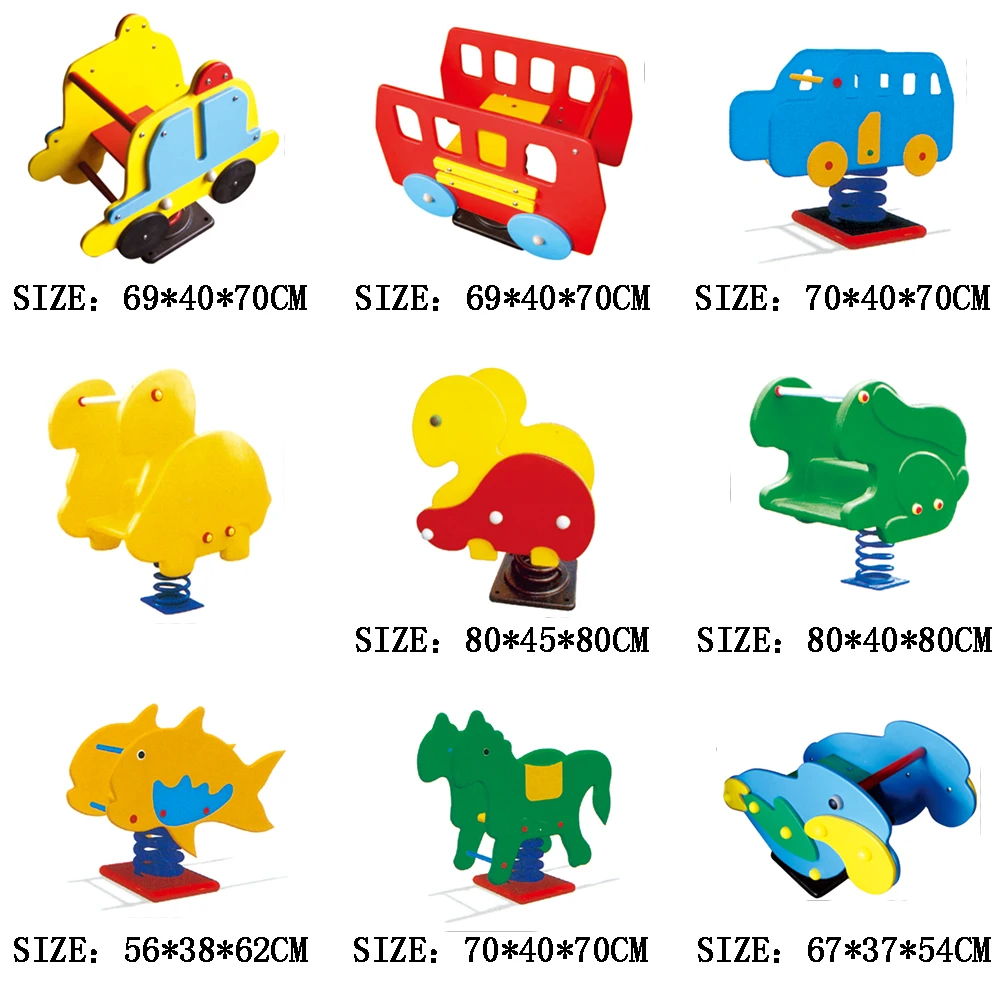 Lovely outdoor horse rocking kindergarten amusement facilities children can choose from a variety of horse rocking shapes