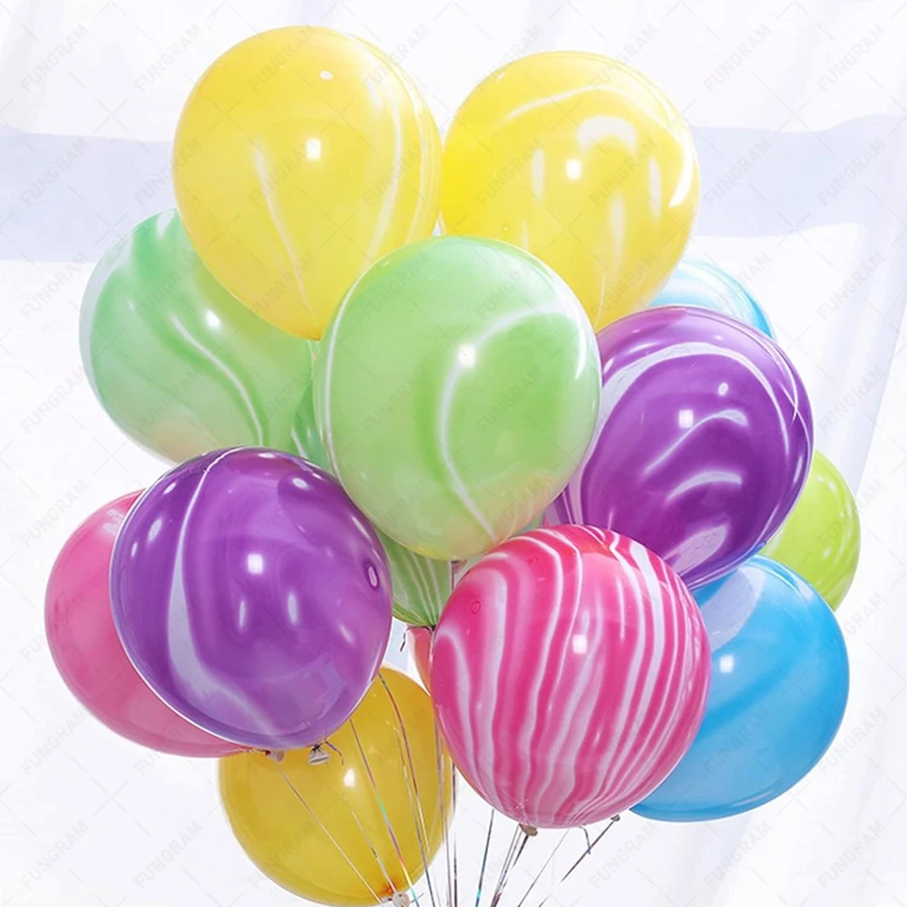Latex Balloons Wholesale Manufacturers Globo Wedding Party Holiday Decoration Supplies Colorful Agate Cloud Marble Latex Balloon