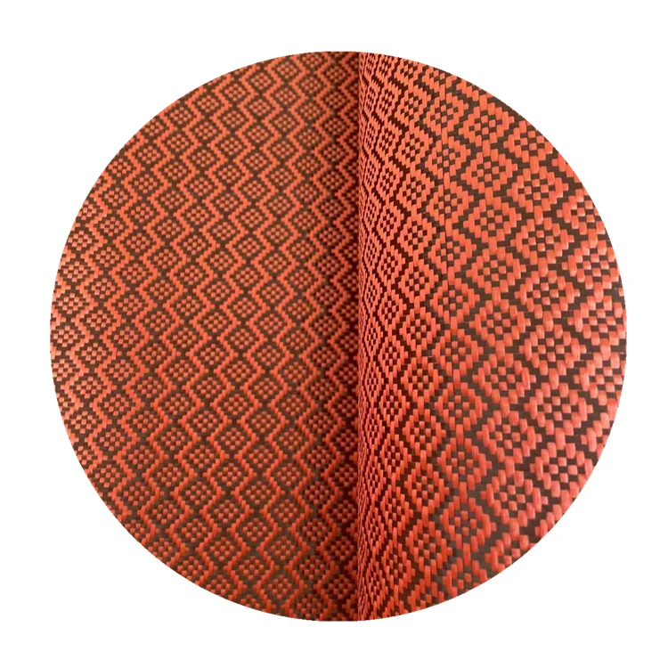 colored jacquard carbon kevlar hybrid fabric