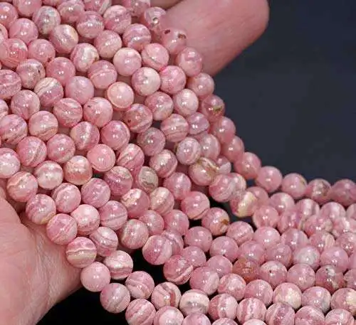 Argentina Rhodochrosite Gemstone Grade AA Red Round Loose Beads