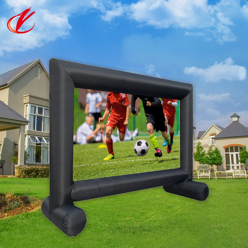 16ft outdoor and indoor theater inflatable projector screen nfl gaming event with accessories Fan and bag color black inflatable