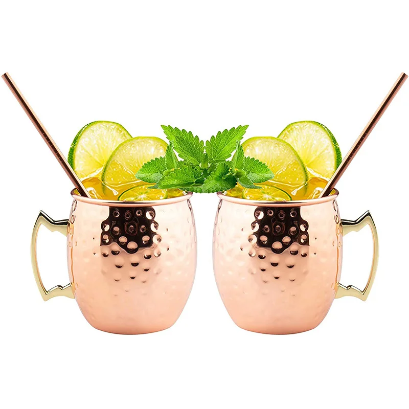 Manufacturer Wholesale Stainless Steel Moscow 100% Solid Plated Pineapple Coffee Beer Cup Hammered Vodka 16oz Mule Copper Mug
