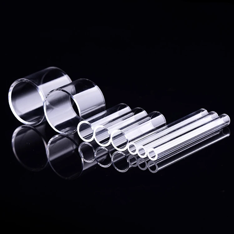 Customized Size Clear Quartz Glass Tube Fused Silica glass sleeve Transparent Quartz Tubing