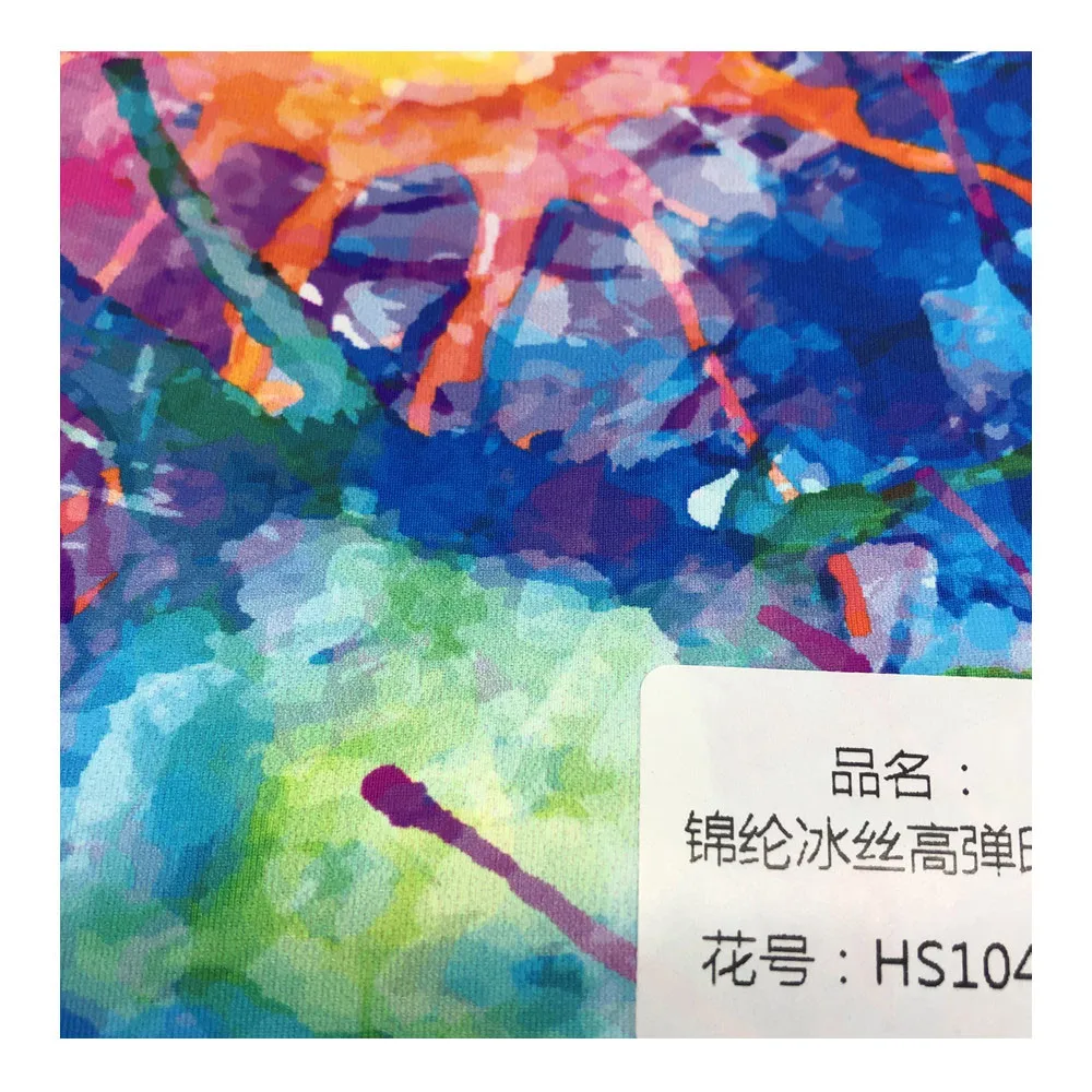 Полиамидная эластичная четырехсторонняя эластичная трикотажная ткань с принтом для купальников