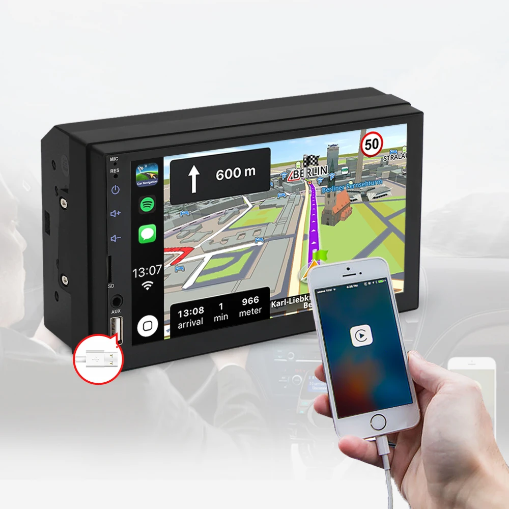 7049D Автомагнитола MP5 плеер сенсорный экран авто аудио стерео с mirror link FM