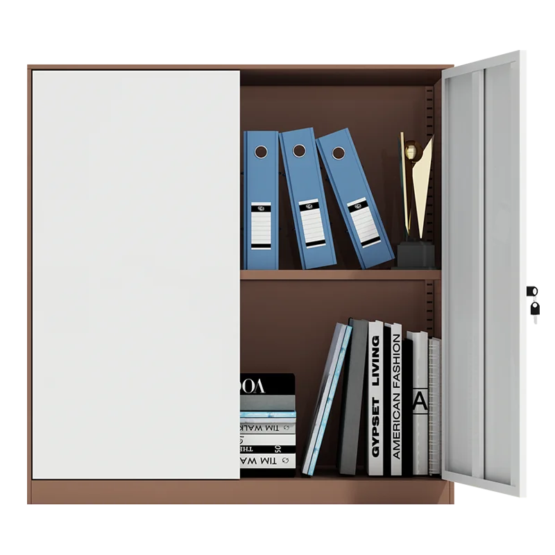 small storage cabinet half height 2 swing door metal file cabinet with adjustable shelf