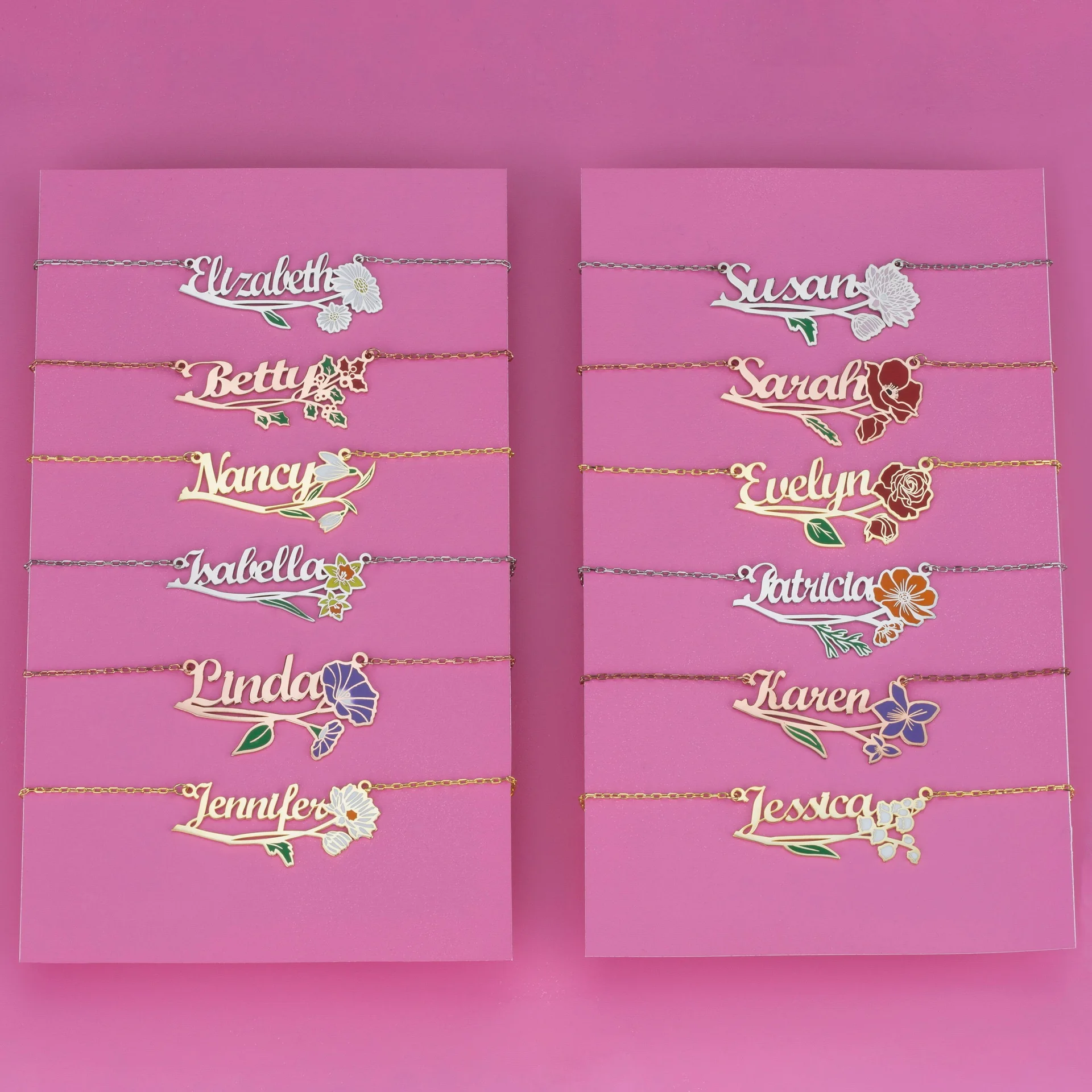 Fashion Custom name Colorful zircon Pendant necklace 18k gold plated stainless steel Butterfly  crown pendant women jewelry