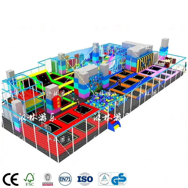 Trampoline For Kids  Round Jumping Bungee Trampoline Gym Commerical Park for Adults
