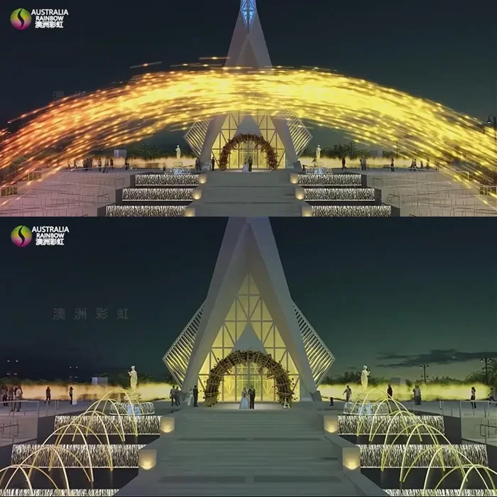 New Attractive High Lumen Laser Projector Outdoor 80m Long Water Column Show Water Screen Fountain