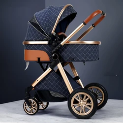 Luxury Baby Stroller High View Baby Pram Carrier Chinese Supplier Directly Sale 3 in 1 Leather Custom OEM Customized Frame Logo