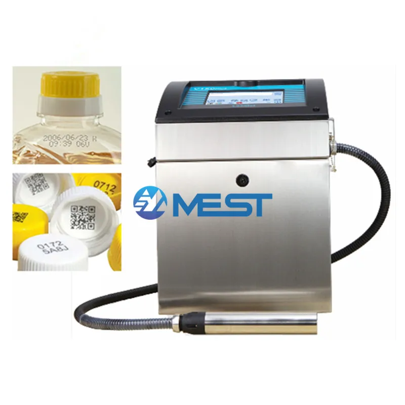 Small Characters Continuous Ink Jet Date Coding Printer Machine for Glass Plastic Metal Bottles Industrial Inkjet Printer