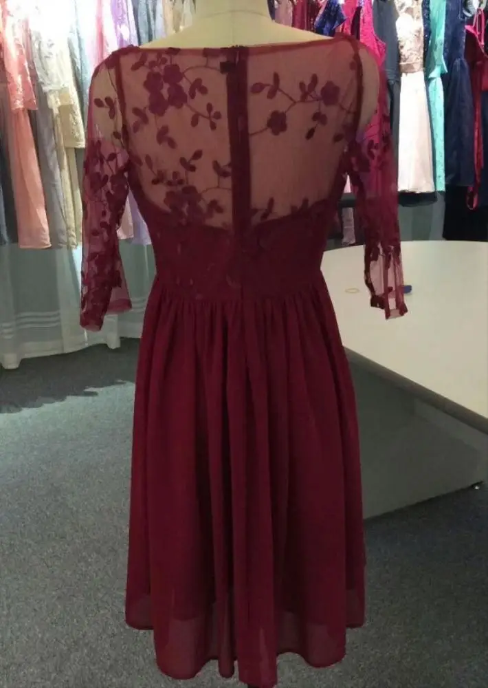 2019 Clothing Manufacturers Half Sleeve V-Neck Applique A-Line Prom Dress Wedding Robe