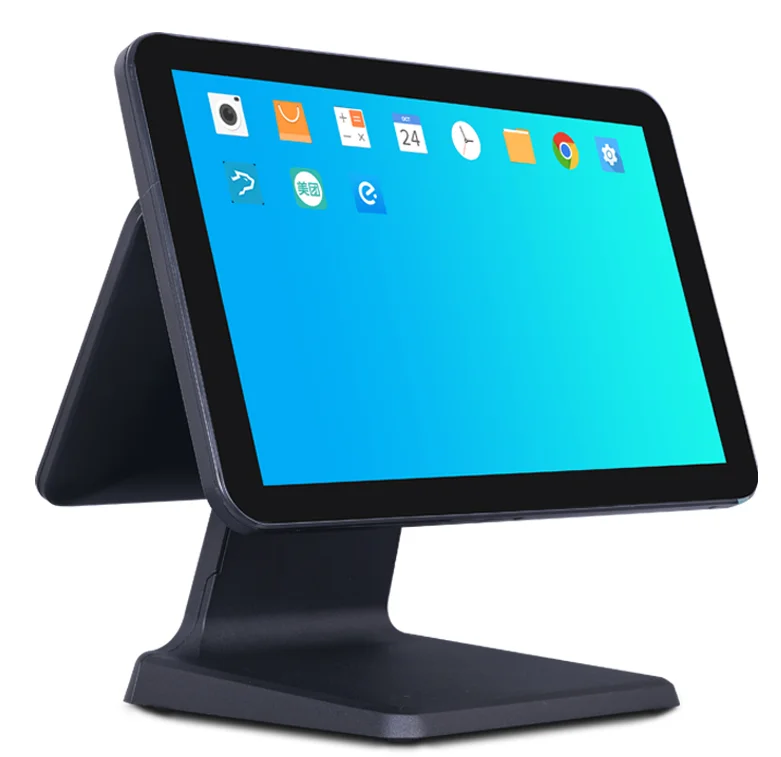 Touch Dual Screen 15.6 Inch and 9.7 Inch Cash Register Billing Self Order Kiosk Windows 10 POS For Retail Systems