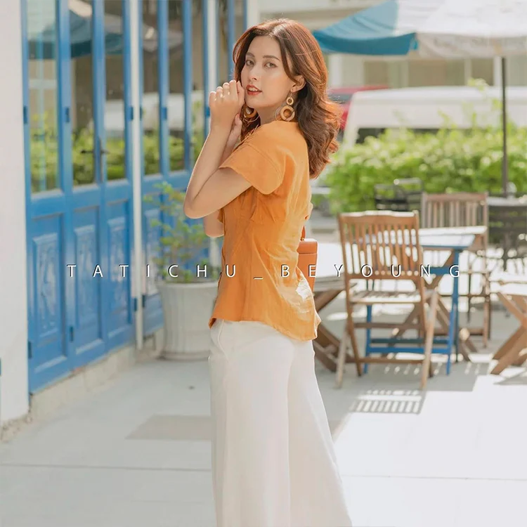 New arrival 2019 Casual Women Tops Blouse and T Shirt Body Fit Short Sleeve Solid Color  Blouses