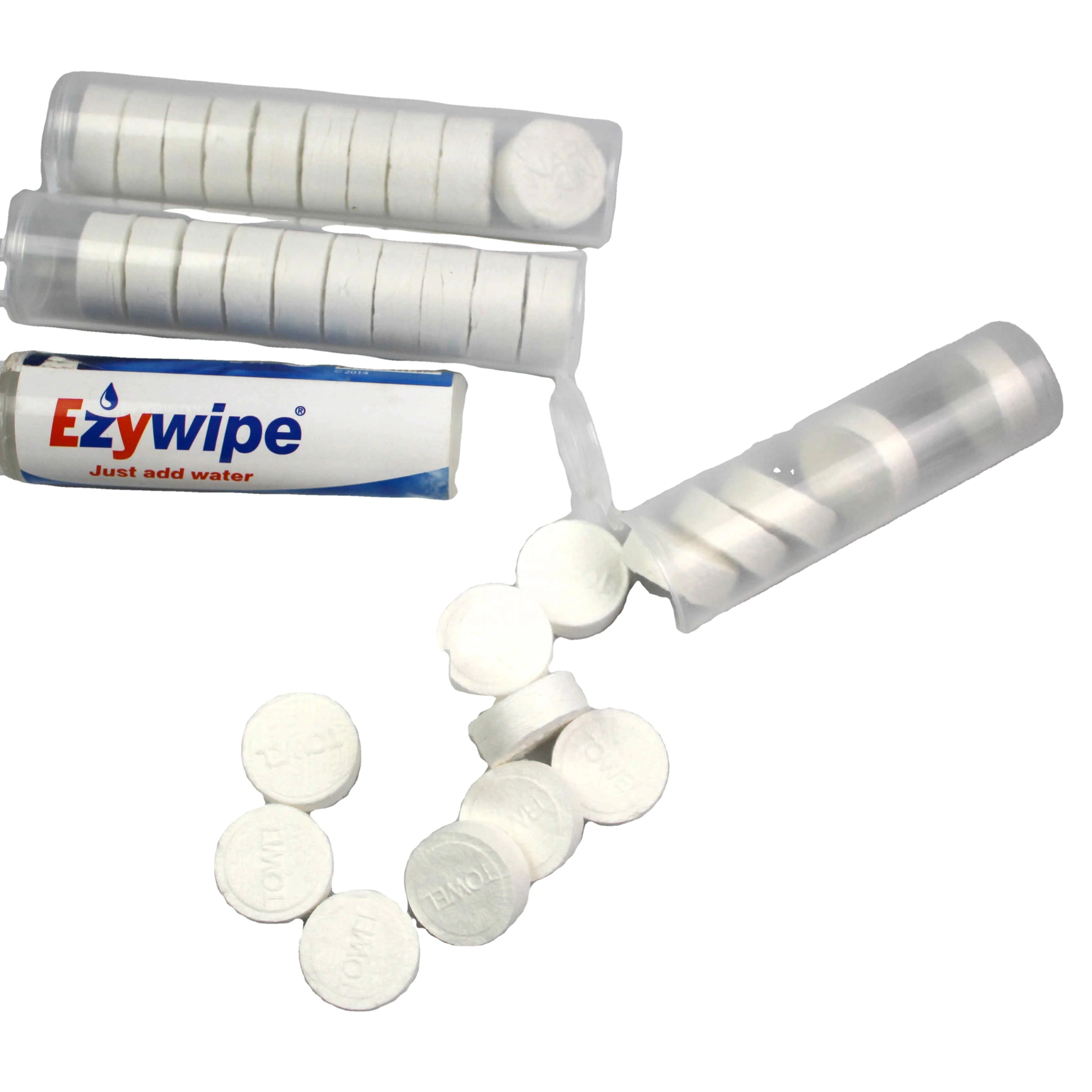 Comfortable Spunlace Nonwoven Small Coin Compressed Facial Towel In Plastic Tube