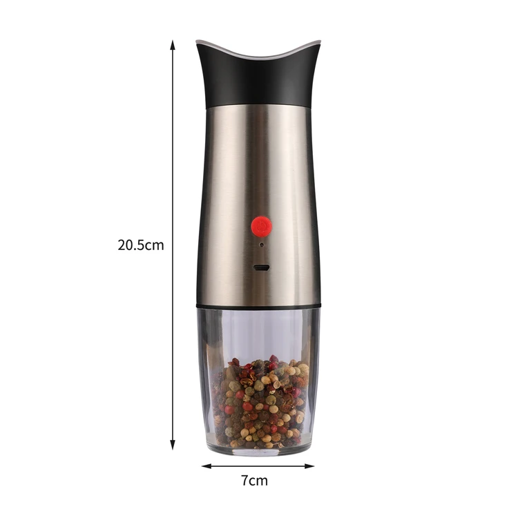 Kitchen Custom Stainless Steel TYPE-C USB Rechargeable Electric Salt And Pepper Grinders pepper mill sets