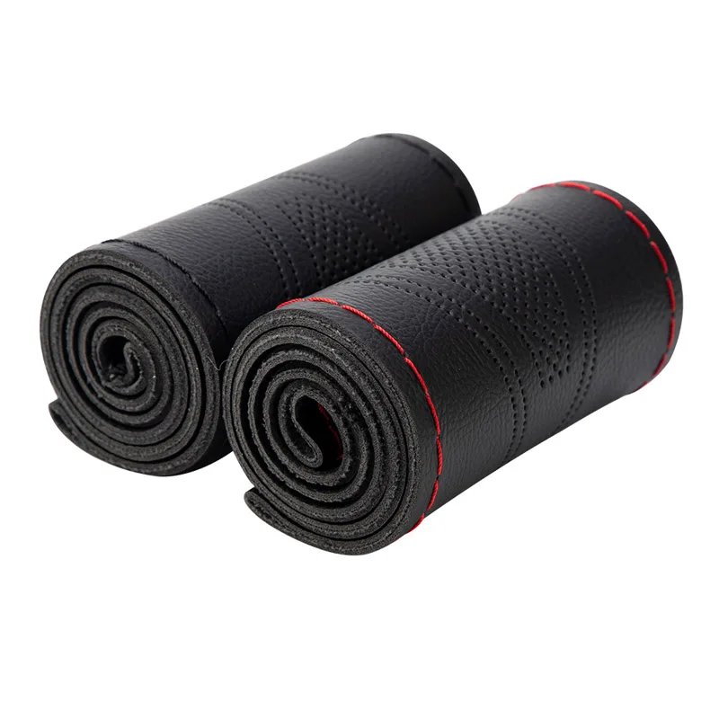 Auto Steering Wheel Braid Cover Case 38Cm Universal Leather Car Steering Wheel Cover