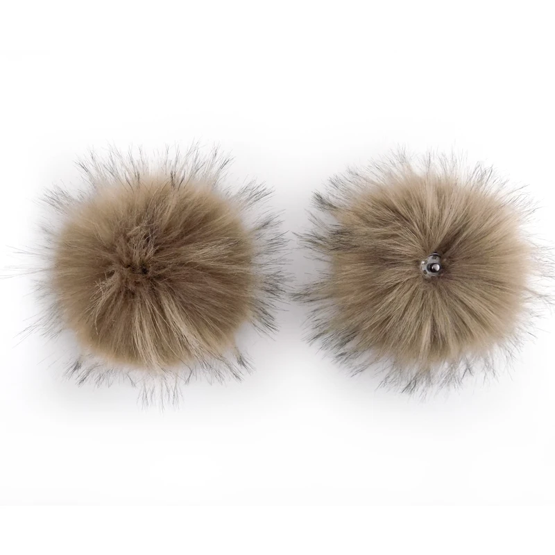 faux fur pompom for hats faux fur pom pom with snap