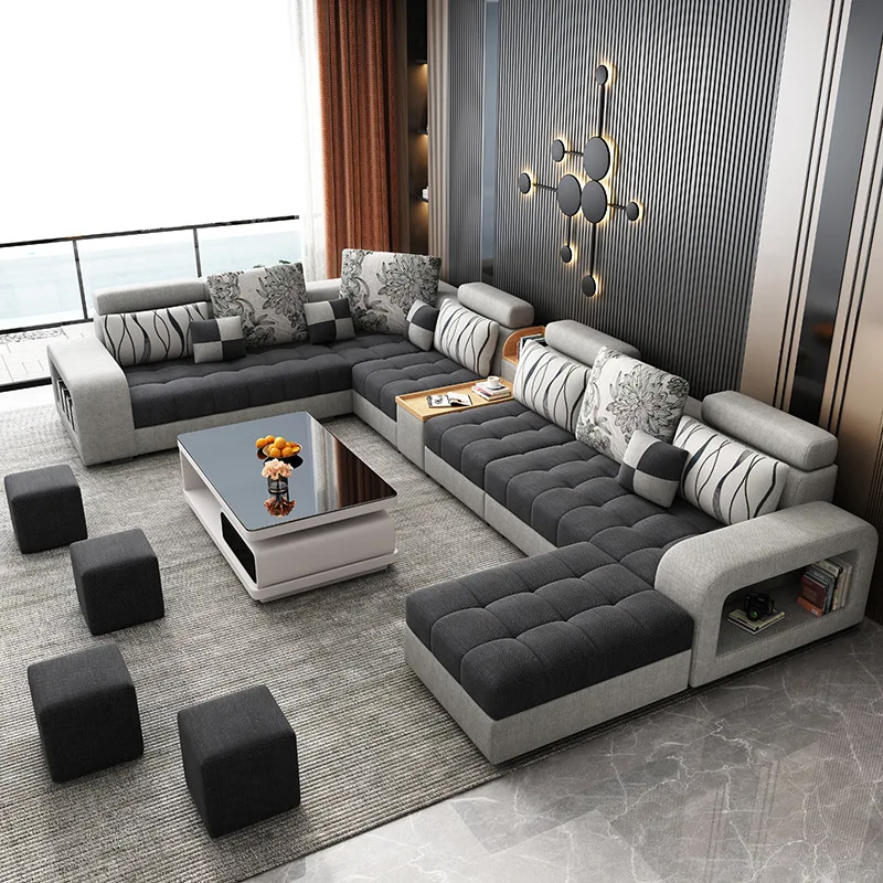 Modular Modern Corner Beds Sectional L shape Sofa Set Furniture Couch  Living Room Sofas