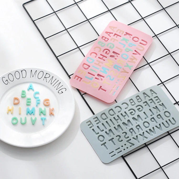 Silicone Letter Mold Number Chocolate Molds Happy Birthday Cake Decorations Symbols Alphabet Silicone Cake Mold