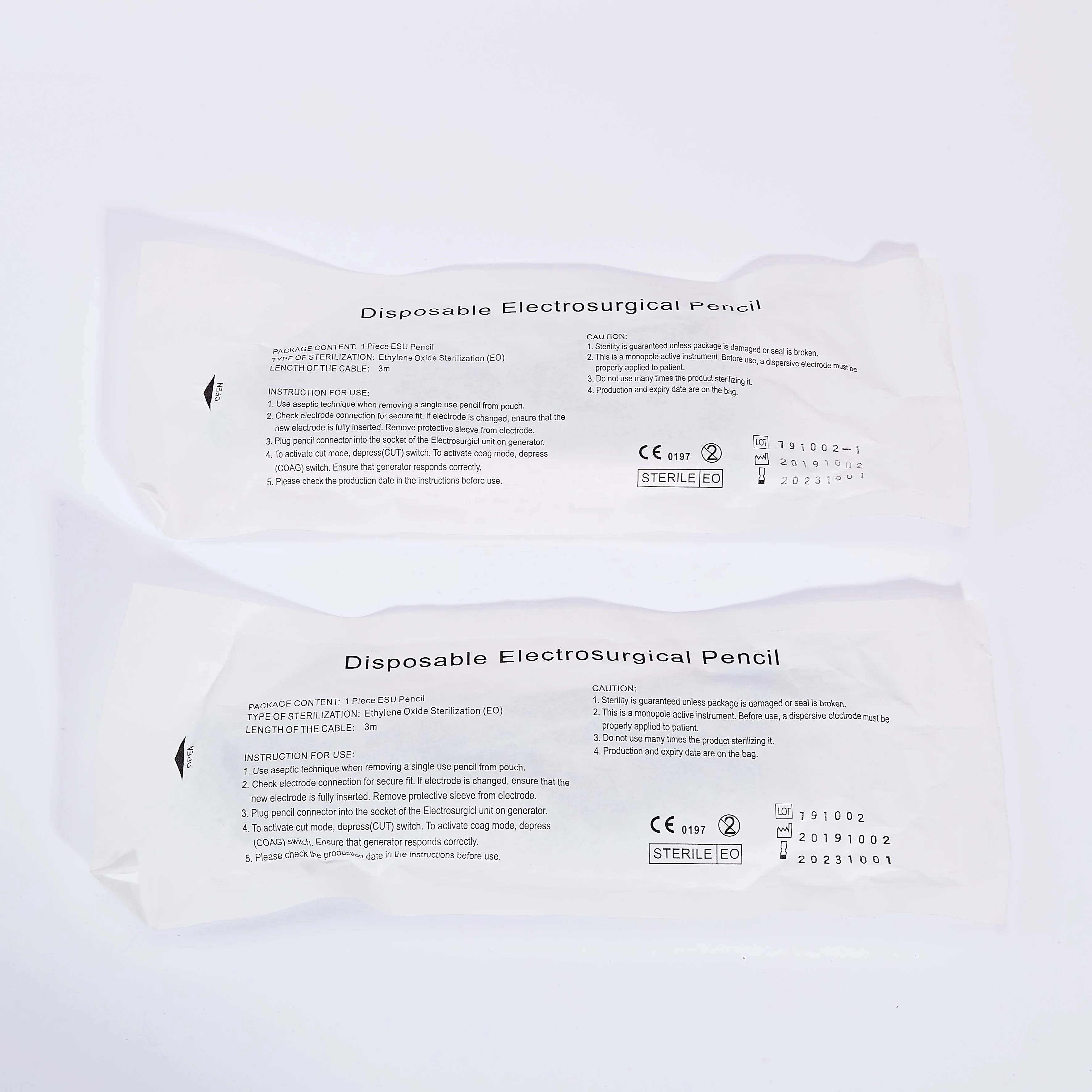 Medical Sterile Diathermy ESU Disposable Electrosurgical Pencil With 2 Button