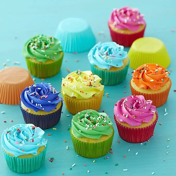 Greaseproof Cupcake Case Standard Size/Mini Size/Jumbo Sized Recyclable 3oz Paper Baking Cup For Party