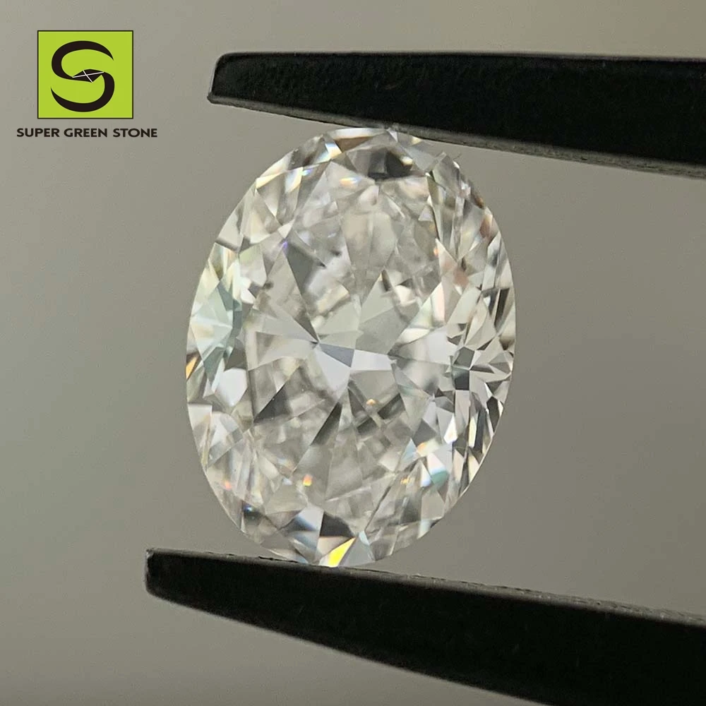 SuperGS Synthetic Oval Iced-Out Cut Stones Artificial Cvd Melee Lab Created Diamonds Hpht Lab Grown Diamond