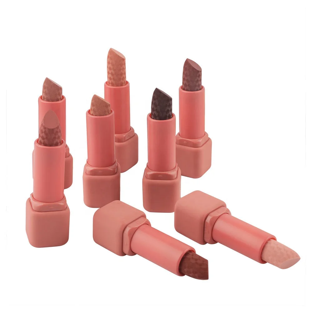 Waterproof Lip Stick 8 Color High Color Rendering Long Lasting Semi-Matte Silk Soft Nude-Color Micro-Carved lipstick