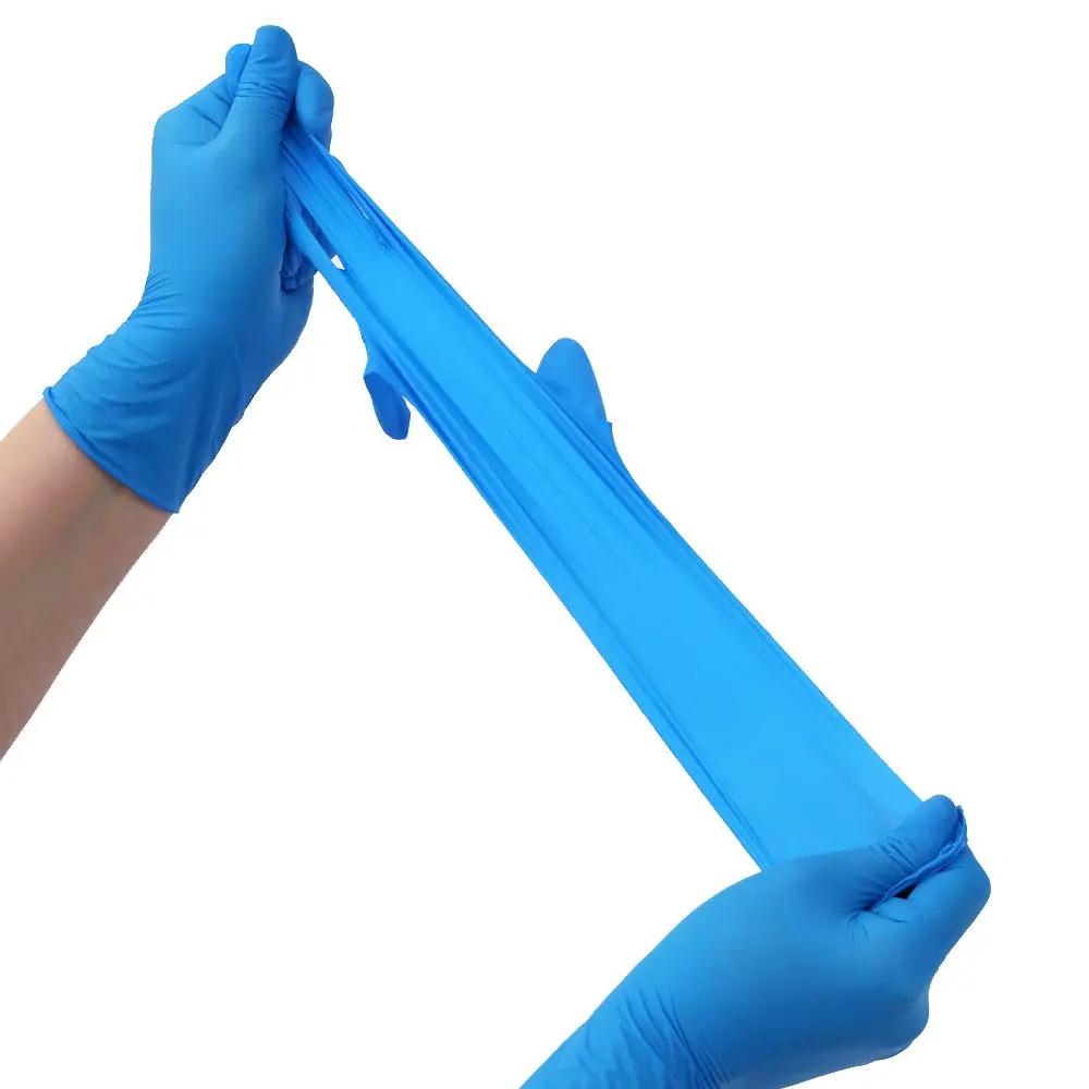 Factory Price Blue Pure Nitrile Rubber Gloves Kitchen Lab Blue Nitrile Rubber Gloves